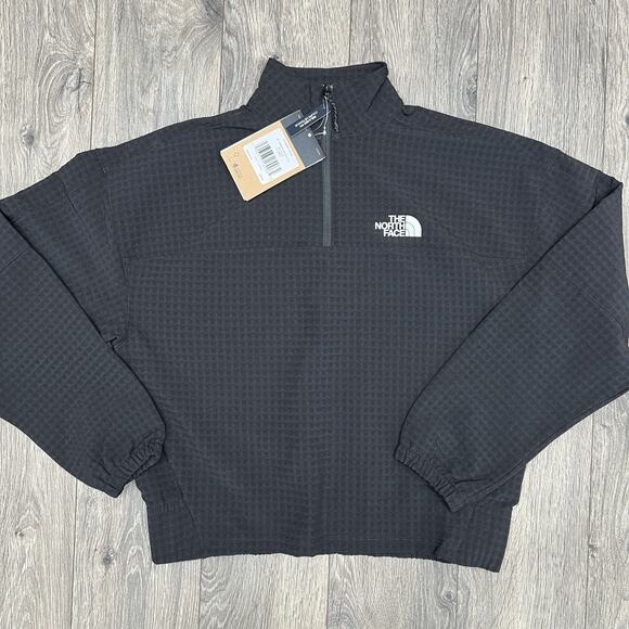 The North Face Pullover Size XS Womens TNF Black Tekware Grid 1/4 Zip $100 - Picture 1 of 16